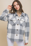 Plaid Flannel Bust Pocket Jacket