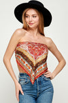 Satin Handkerchief Bandana Tube Top