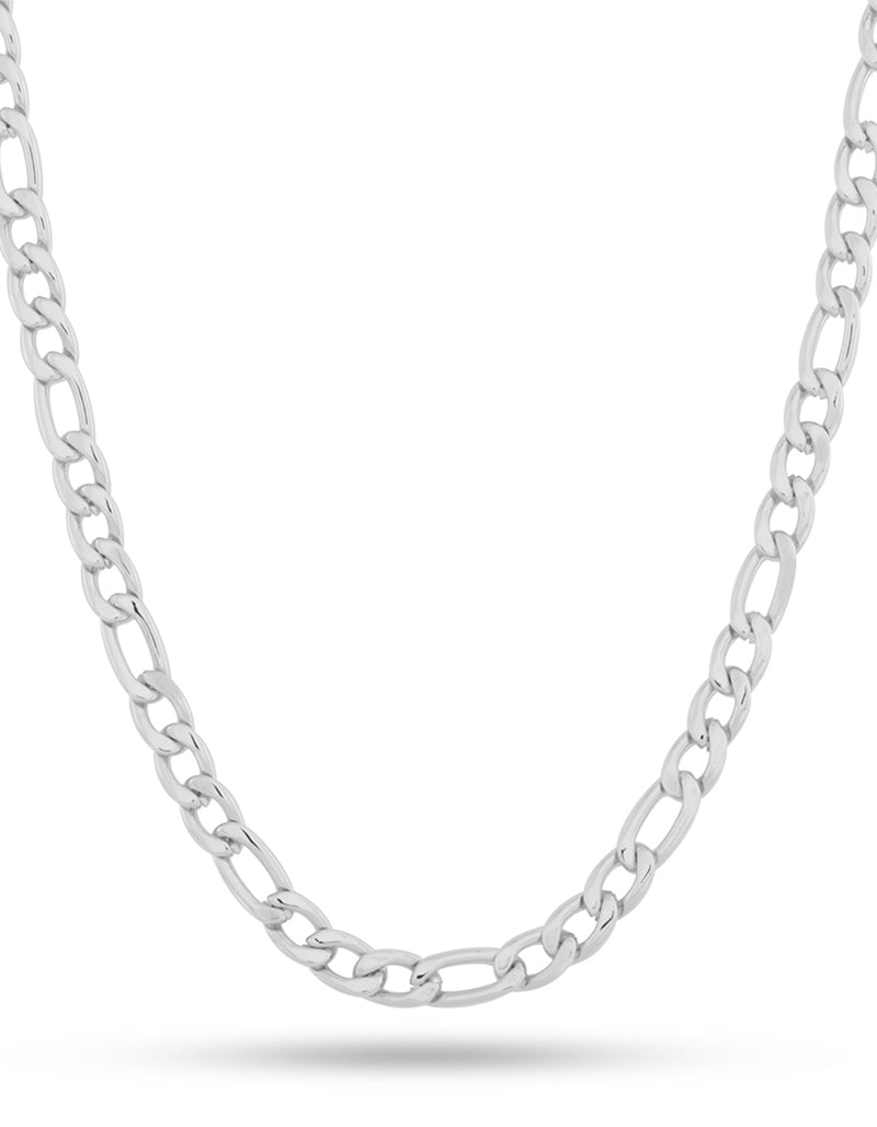 6MM, 20" Stainless Steel Figaro Chain Silver