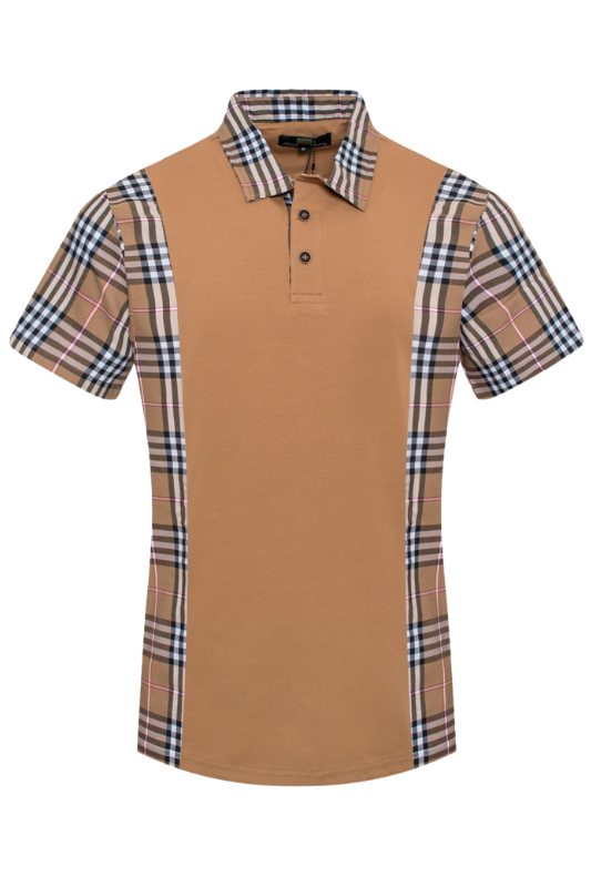 Designer Plaid Trimmed Polo