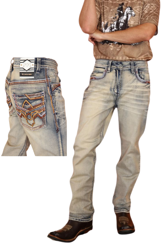 Tribal Stitch Pocket Denim