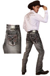 Fleur De Lis Stitch Pocket Denim