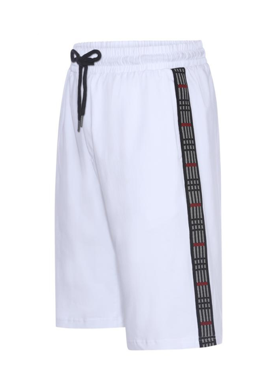 Stripe Plaid Side Trim Drawstring Shorts