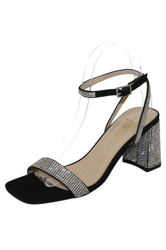 DEMII-3 Crystal Ankle Wrap Low Heel