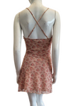 Floral Mesh Cross Back Mini Dress