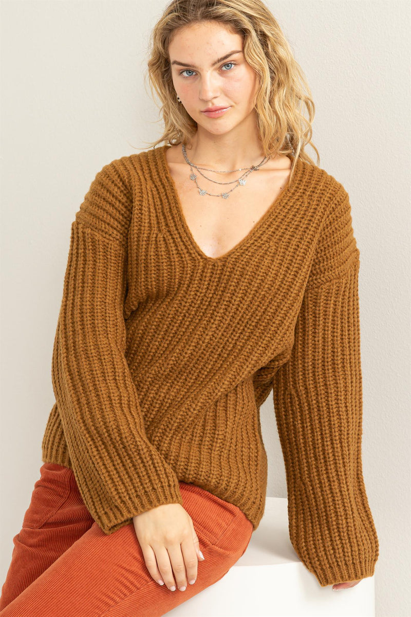 Ribbed Crewneck Long Sleeve Sweater