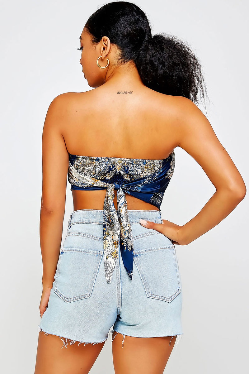 Satin Bandana Tube Top w/ Tie