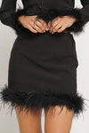 Feather Trim Mini Skirt