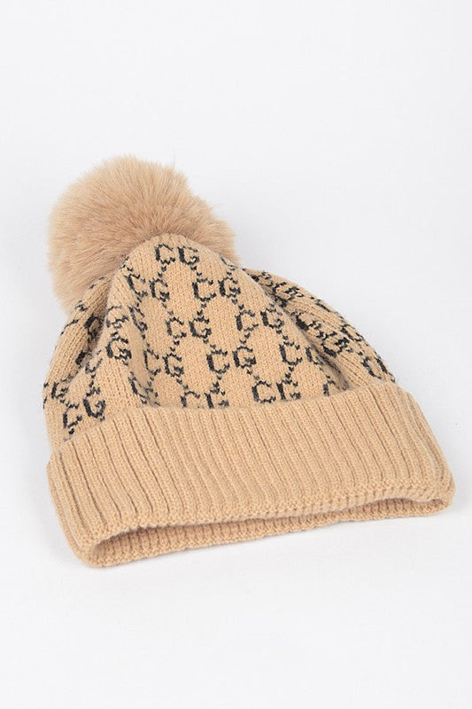 CG Fur Knit Pom Beanie