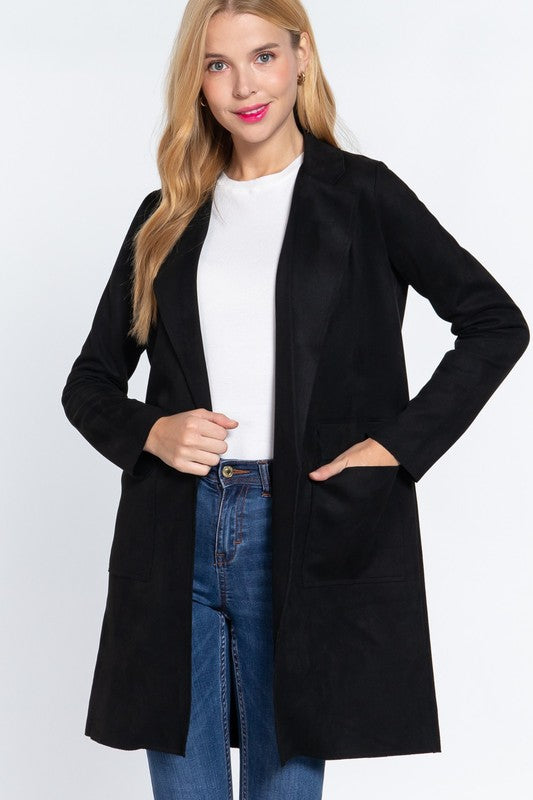 Suede Longline Blazer