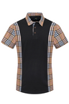 Designer Plaid Trimmed Polo