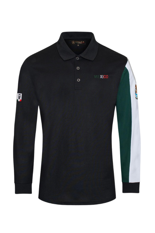 Mexico Embroidered Long Sleeve Polo