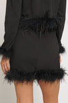 Feather Trim Mini Skirt