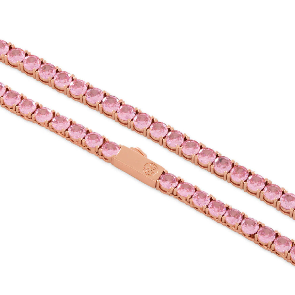 5mm, 18" Pink Tennis Chain