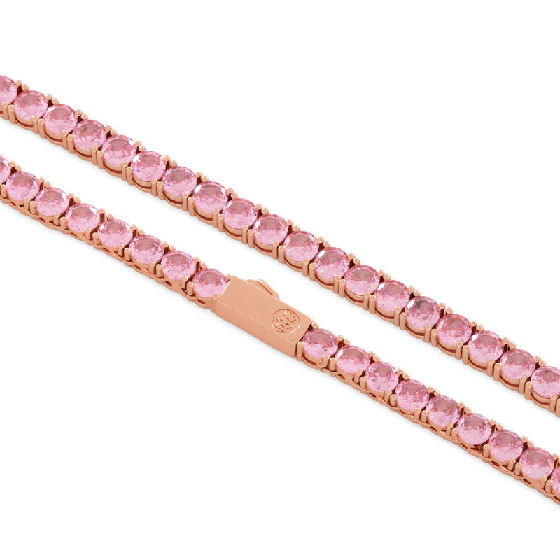 5mm Pink Tennis Chain Necklace