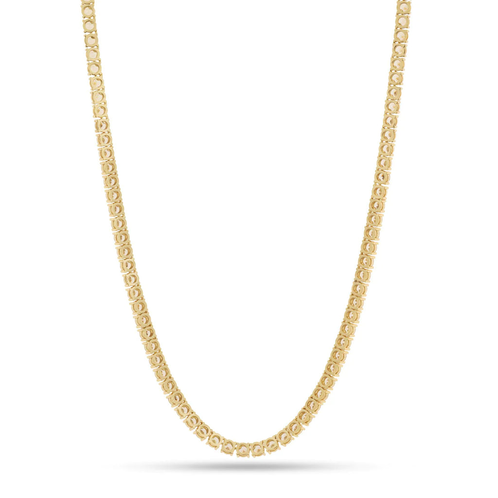 5MM, 22" Single Row CZ Tennis Chain Gold