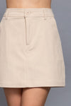 High Waist Corduroy Mini Skirt