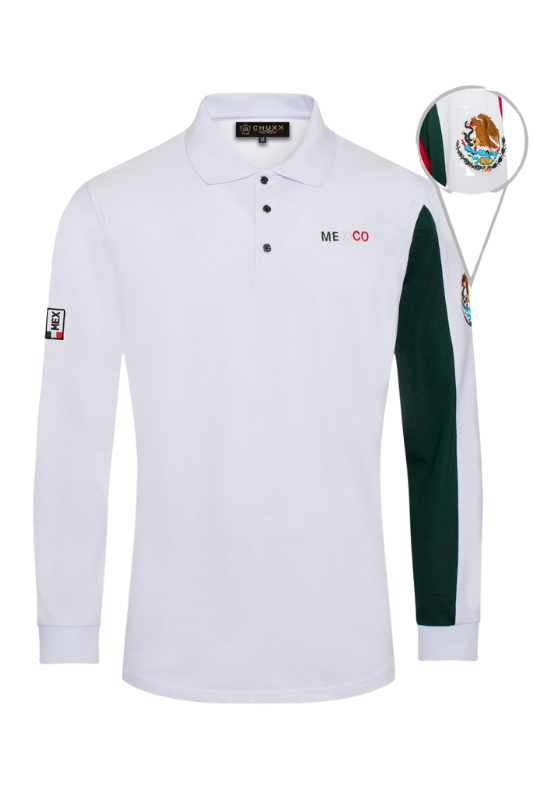 Mexico Embroidered Long Sleeve Polo