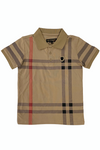 Boys 'BB' Plaid Short Sleeve Polo