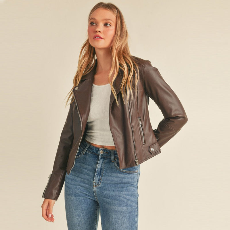 PU Moto Biker Jacket