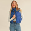 Solid High Neck Puffer Vest