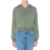 Fleece Zip-Up Crop Hoodie