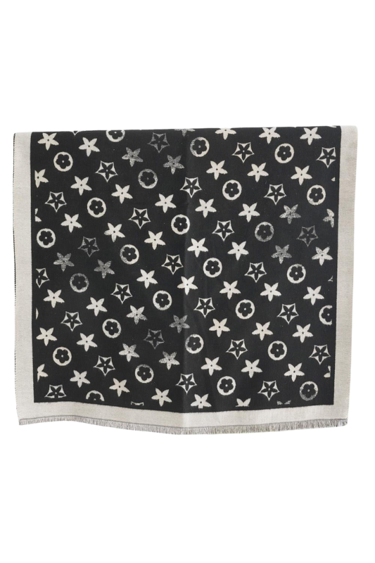 All Over Monogram Winter Scarf Black