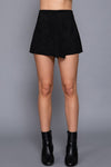 Front Wrap Faux Suede Mini Skirt