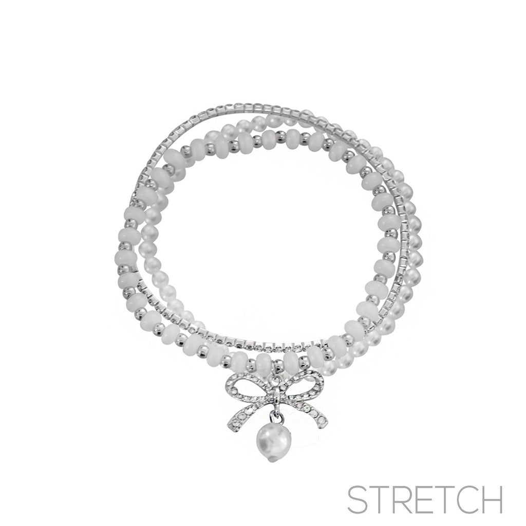 Pearl Bow 3pc Bracelet