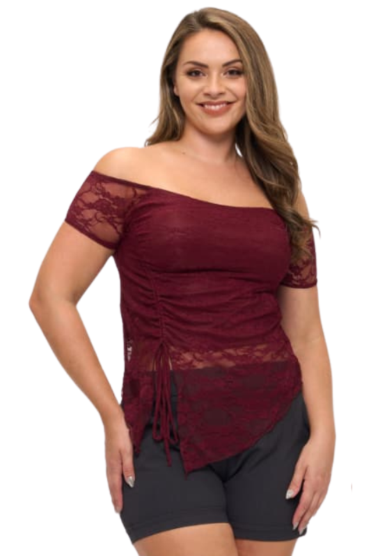 Off Shoulder Lined Lace Top