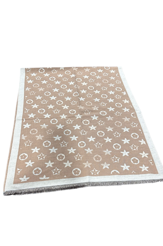 All Over Monogram Winter Scarf Taupe