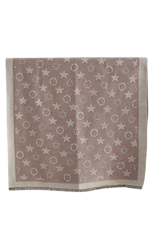 All Over Monogram Winter Scarf Mauve