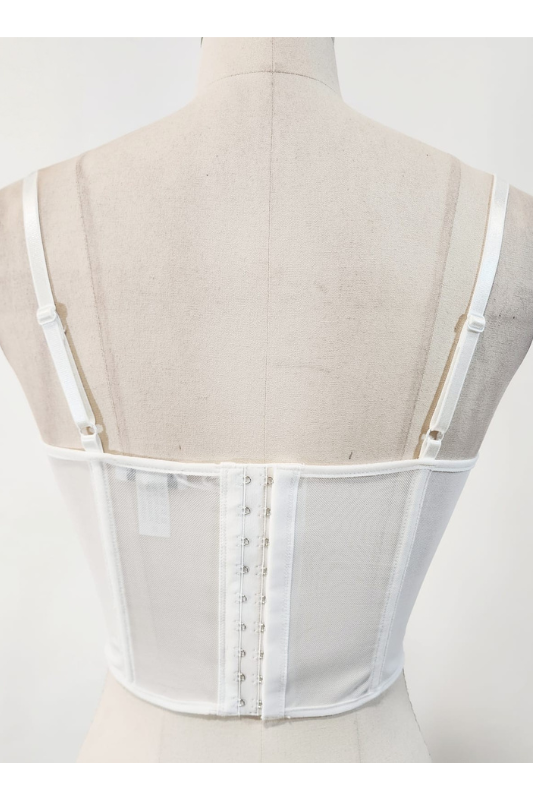 Embroidered Floral Mesh Corset