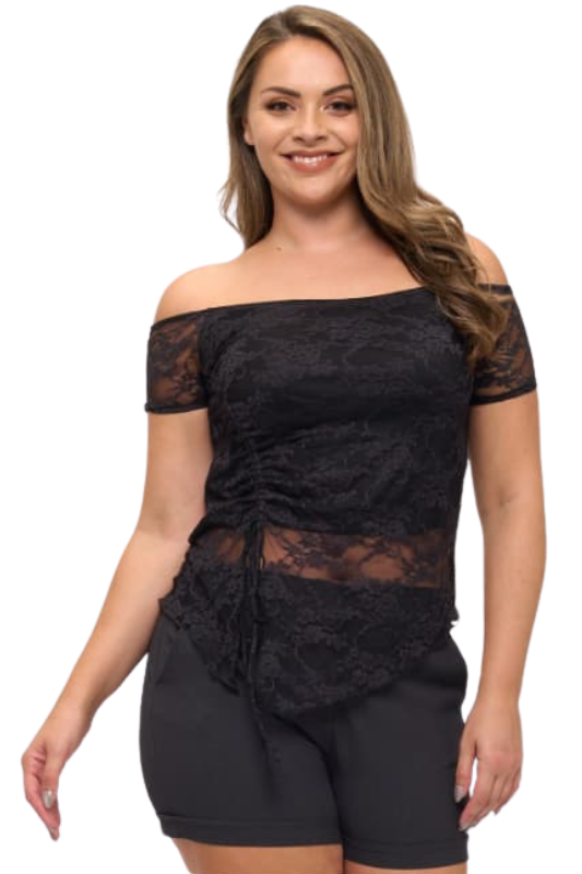 Off Shoulder Lined Lace Top