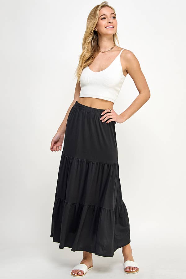 Tiered Boho Maxi Skirt