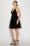 Flocked Mesh A-Line Cami Mini Dress