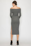 Off Shoulder Long Knit Dress