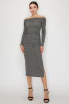 Off Shoulder Long Knit Dress