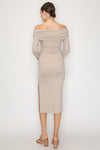 Off Shoulder Long Knit Dress