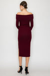 Off Shoulder Long Knit Dress