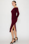 Off Shoulder Long Knit Dress