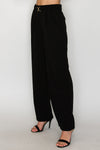Metal Belt Detail Wide Leg Pant