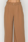 Metal Belt Detail Wide Leg Pant