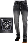 Stitch & Leather Detail Bootcut Denim