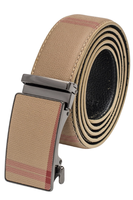 All Over Plaid Belt & Buckle Khaki