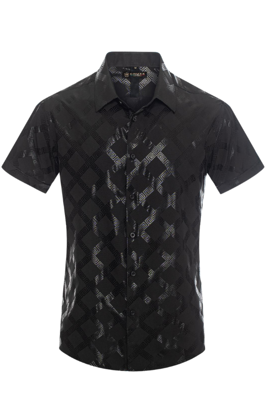 Criss Cross Geo Lines S/S Button Up