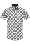 Criss Cross Geo Lines S/S Button Up
