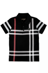 Boys 'BB' Plaid Short Sleeve Polo