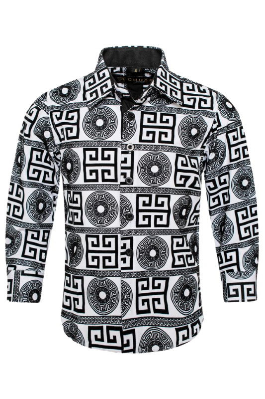 Geometric Pattern L/S Button-Up