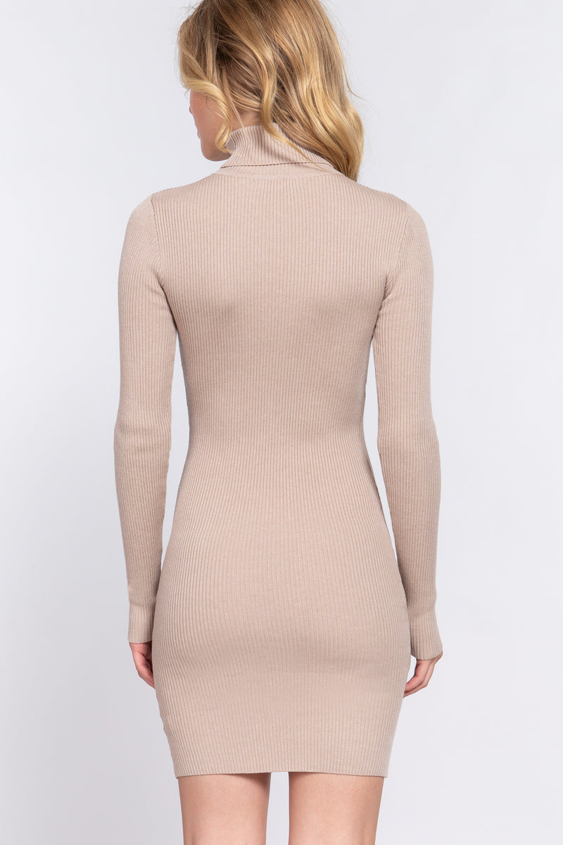 Turtleneck Mini Sweater Dress